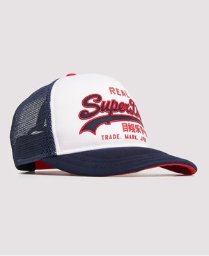 Superdry Vintage Logo Trucker Férfi Sapka Fehér | QYAZJ5164